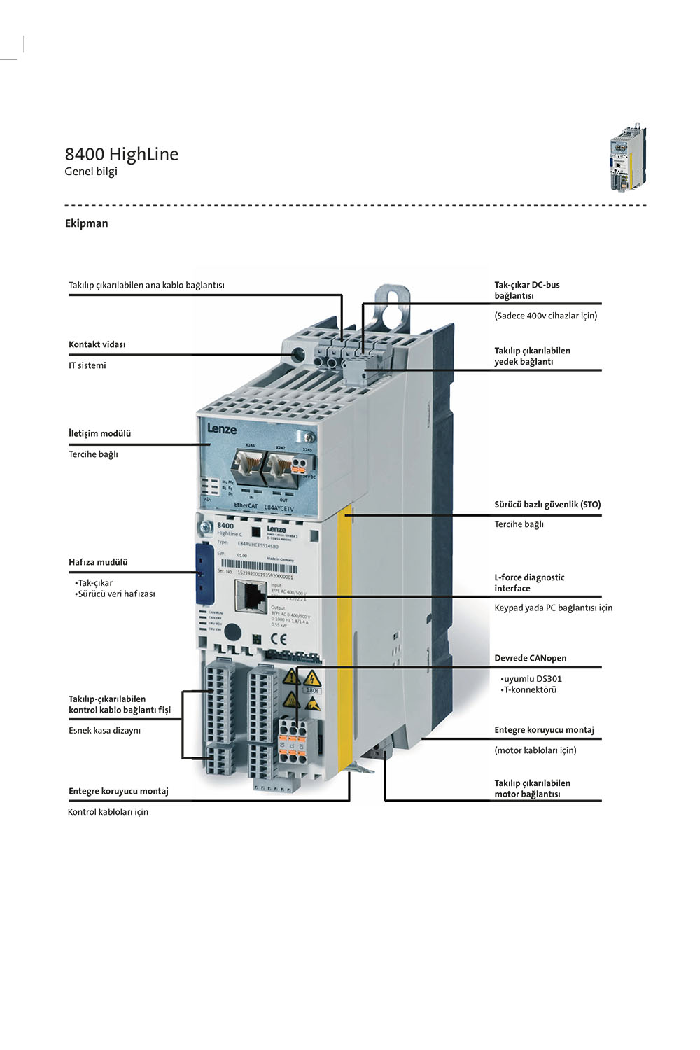 Lenze 8400 Highline AC Sürücü